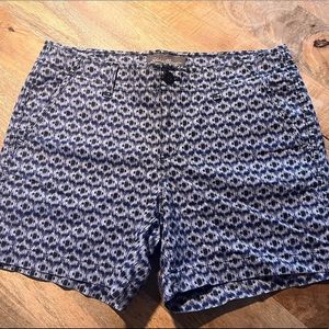 Eddie Bauer funky blue patterned khaki shorts